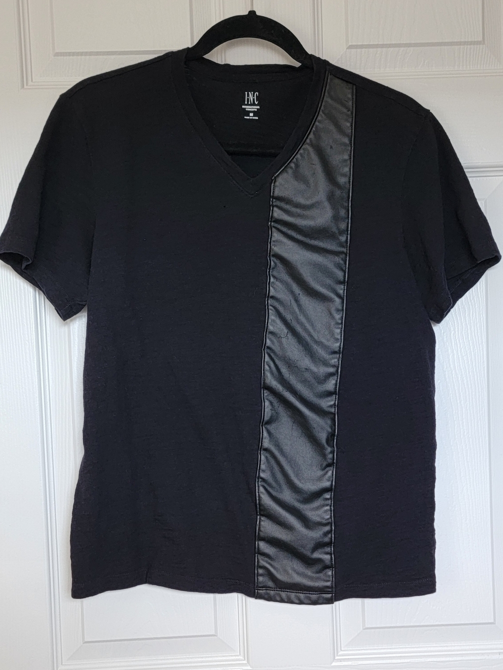 INC Black V Neck T Shirt Size Medium